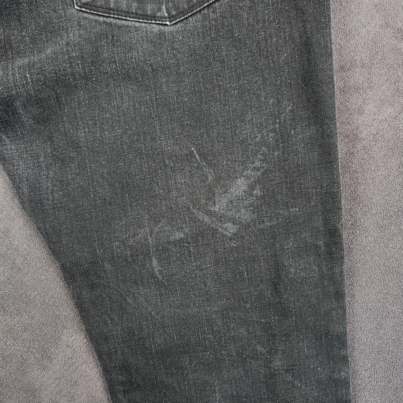 Rocawear Jeans Mens 37x32 Black Blue Two Tone Patched Denim Straight Fit Y2K VTG - Picture 5 of 14